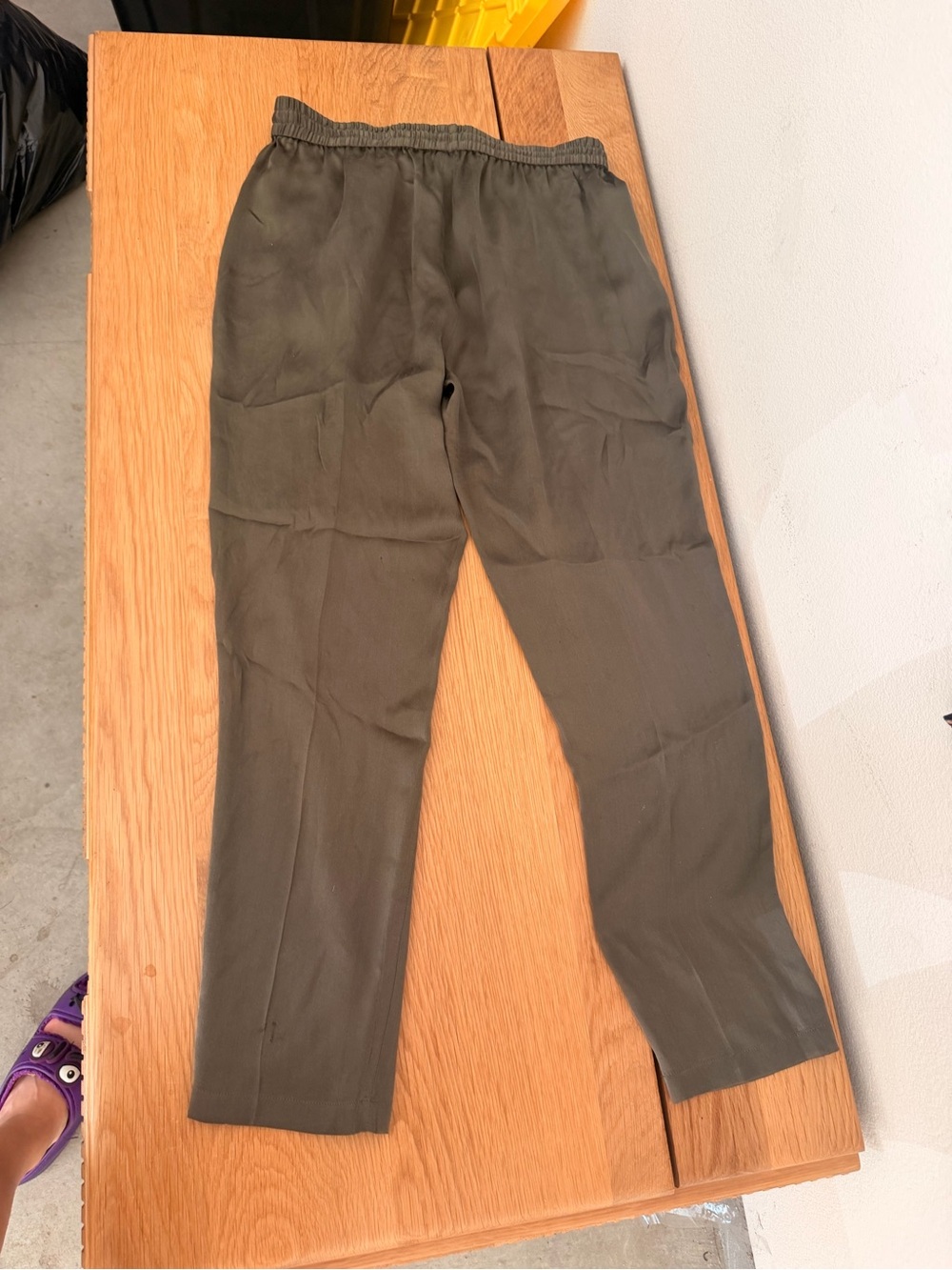 PAIGE Olive Green Elastic-Waist Women's Trousers